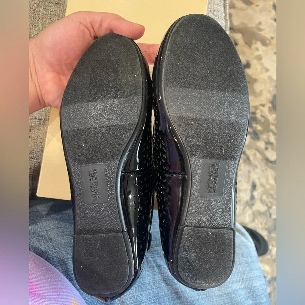 Black Michael Kors ballet flats with ankle strap Mary Jane style